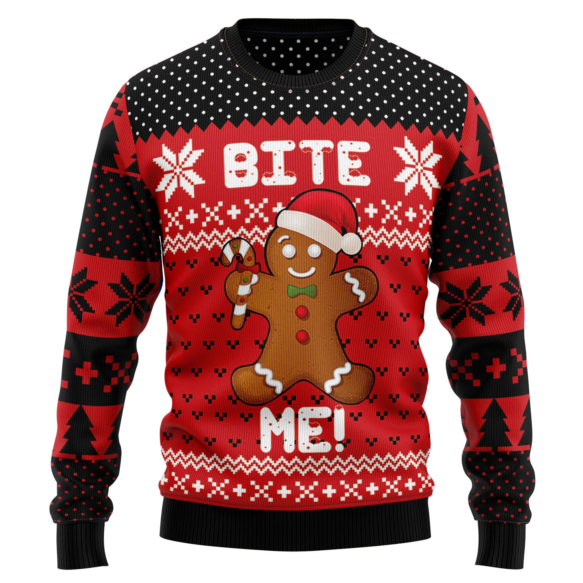 Bite Me Gingerbread Ugly Christmas Sweater