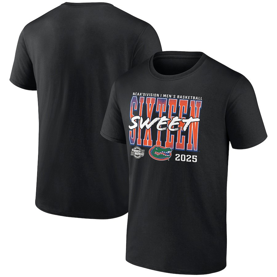 Black Florida Gators 2025 NCAA Mens Basketball Tournament March Madness Sweet 16 Shirt