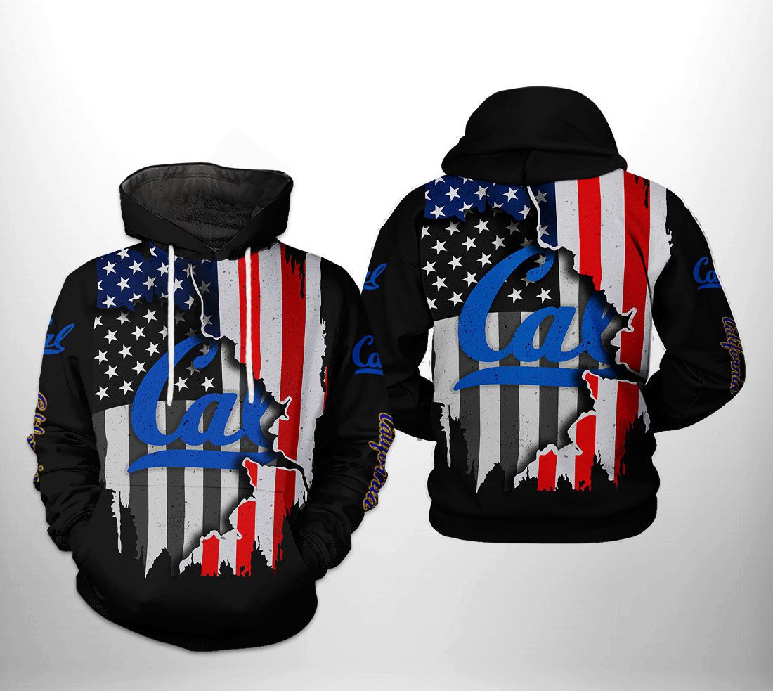 California Golden Bears NCAA US Flag Hoodie Zip Hoodie Version 1013