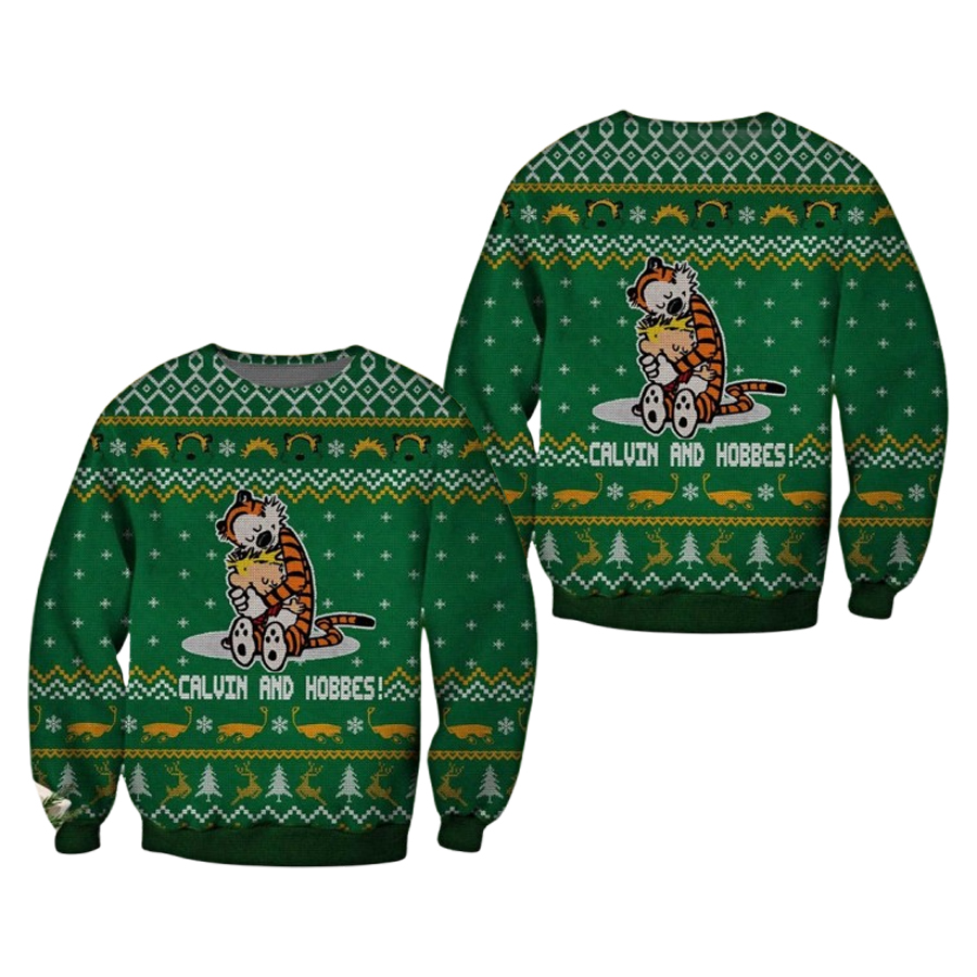 Calvin And Hobbes Daily Comic Strip Ugly Christmas Sweater