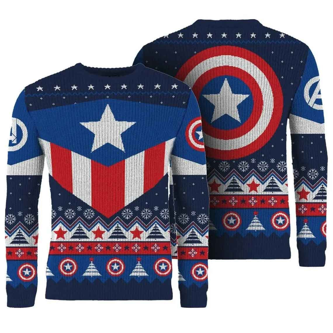 Captain America Christmas Ugly Sweater