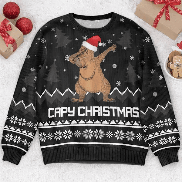 Capybara Capy Christmas Ugly Sweater
