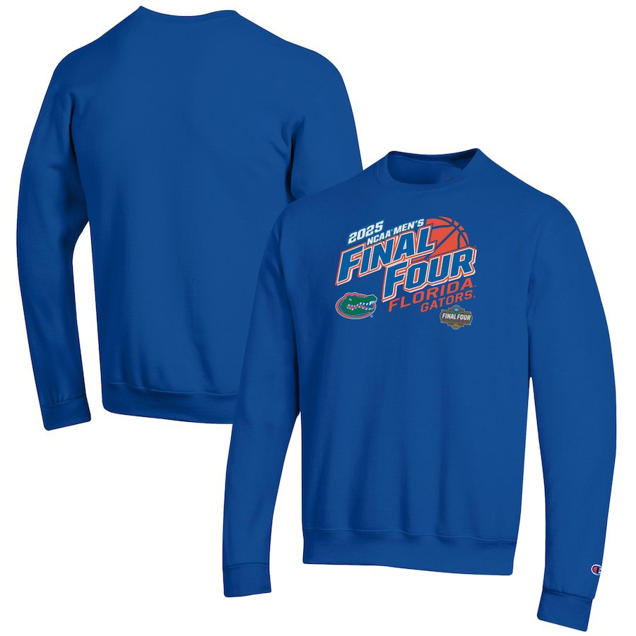 Champion Royal Florida Gators 2025 NCAA Mens Basketball Madness Final Four Sweatshirt Dad Gifts