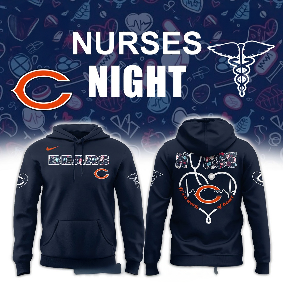 Chicago Bears Nfl Nurses Night 2025 Hoodie And Pants Best Gifts For Football Fans