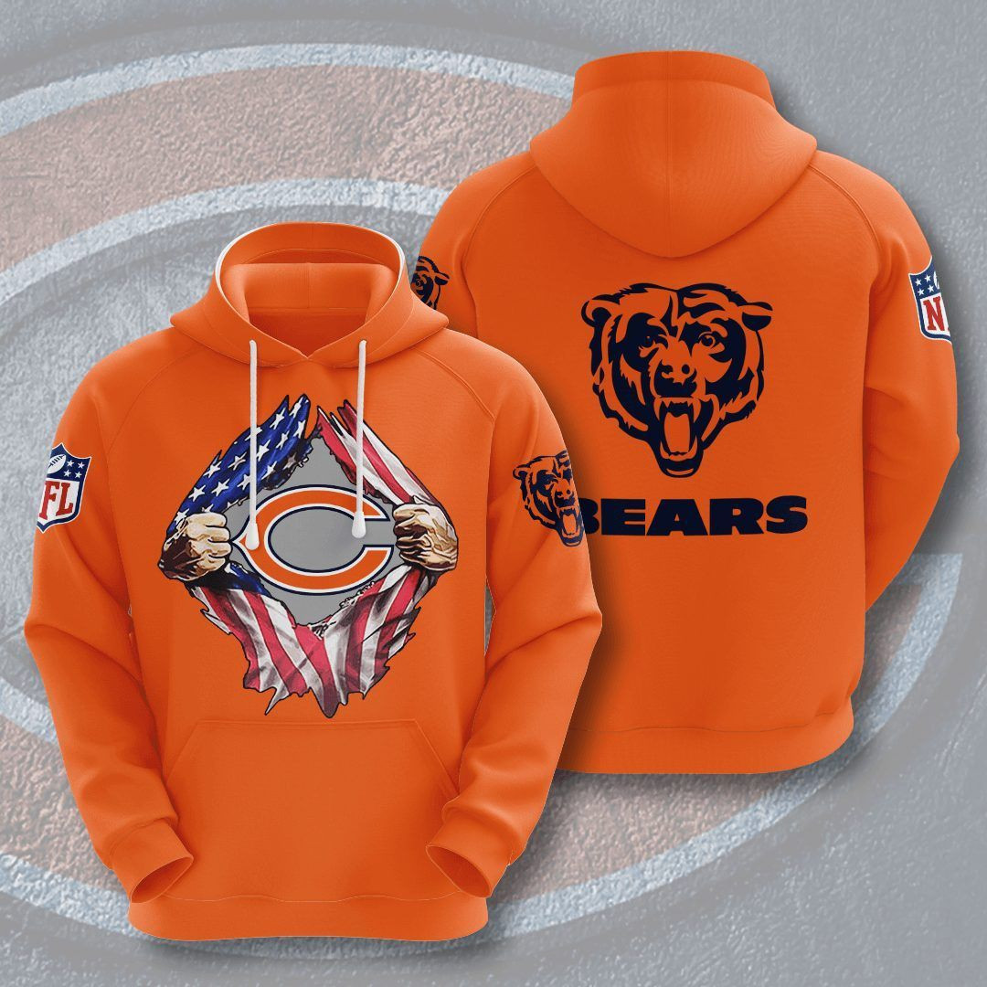 Chicago Bears Ripped Heart Hoodie Zip Hoodie Version 1054