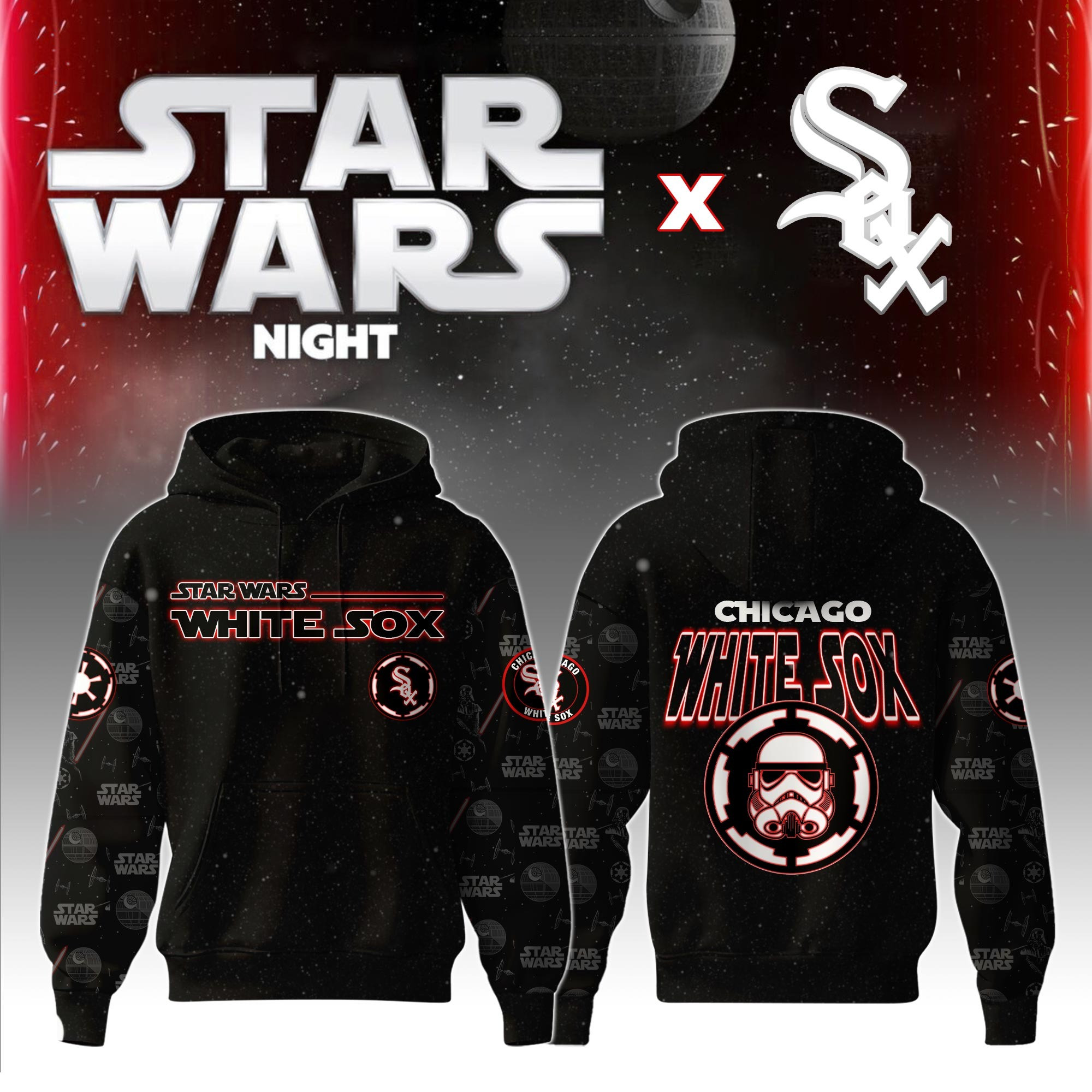 Chicago White Sox MLB x Star War Night Special Edition Hoodie 2025 Best Gifts For Baseball Fans