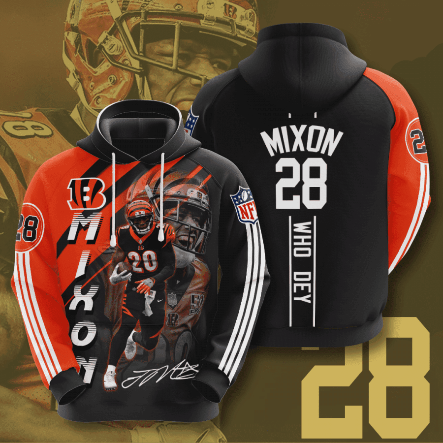 Cincinnati Bengals Joe Mixon Hoodie Zip Hoodie