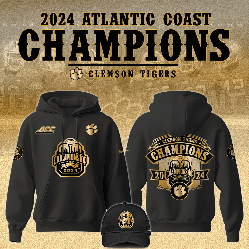 Clemson Tigers Atlantic Coast Champions NCAA Hoodie Unique Gifts For Football Lovers