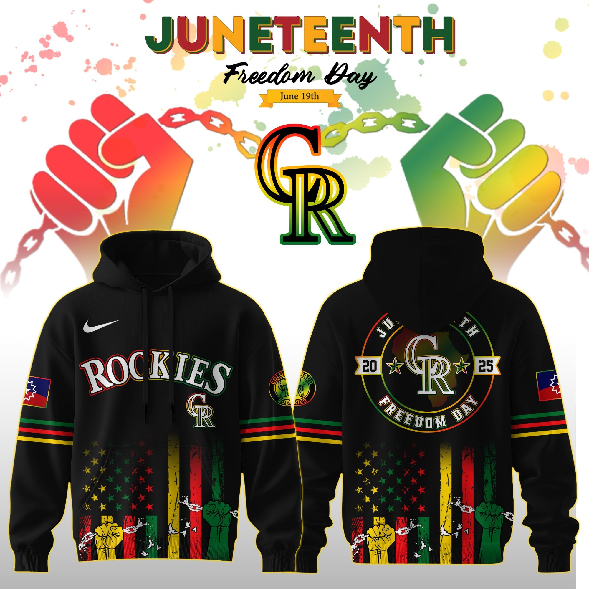Colorado Rockies MLB X Juneteenth Day 2025 Hoodie Themed Baseball Fan Merch Gifts For Him