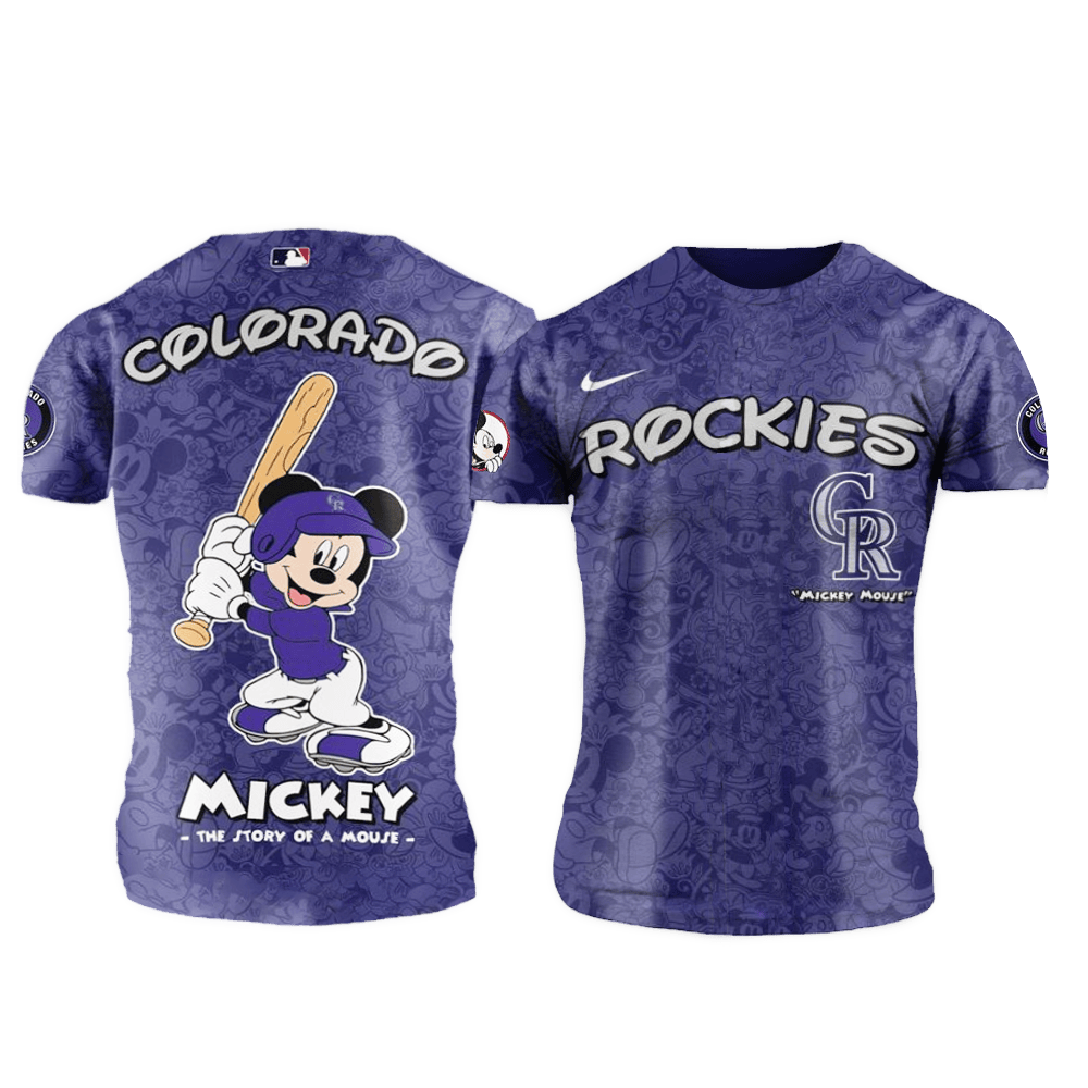 Colorado Rockies MLB x Mickey Night Game Shirt Colorado Rockies Merch Good Fathers Day Presents