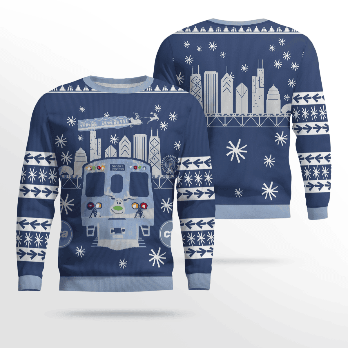 CTA 2024 Holiday Train & Bus Holiday Sweater (No Light Up)