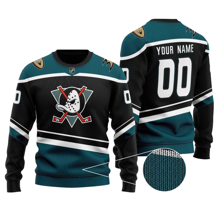 Custom Name Number Anaheim Ducks Nhl Limited Premium Sweater