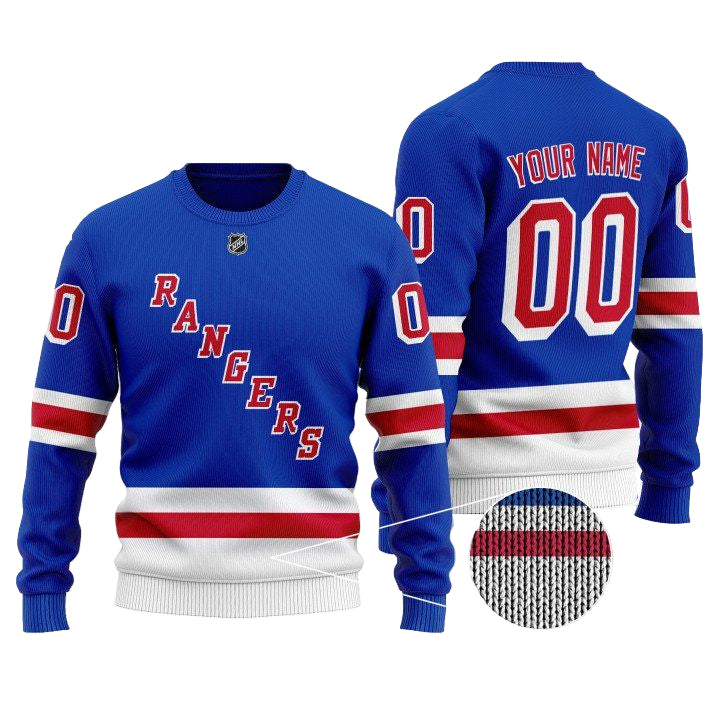 Custom Name Number Nhl New York Rangers Sweater