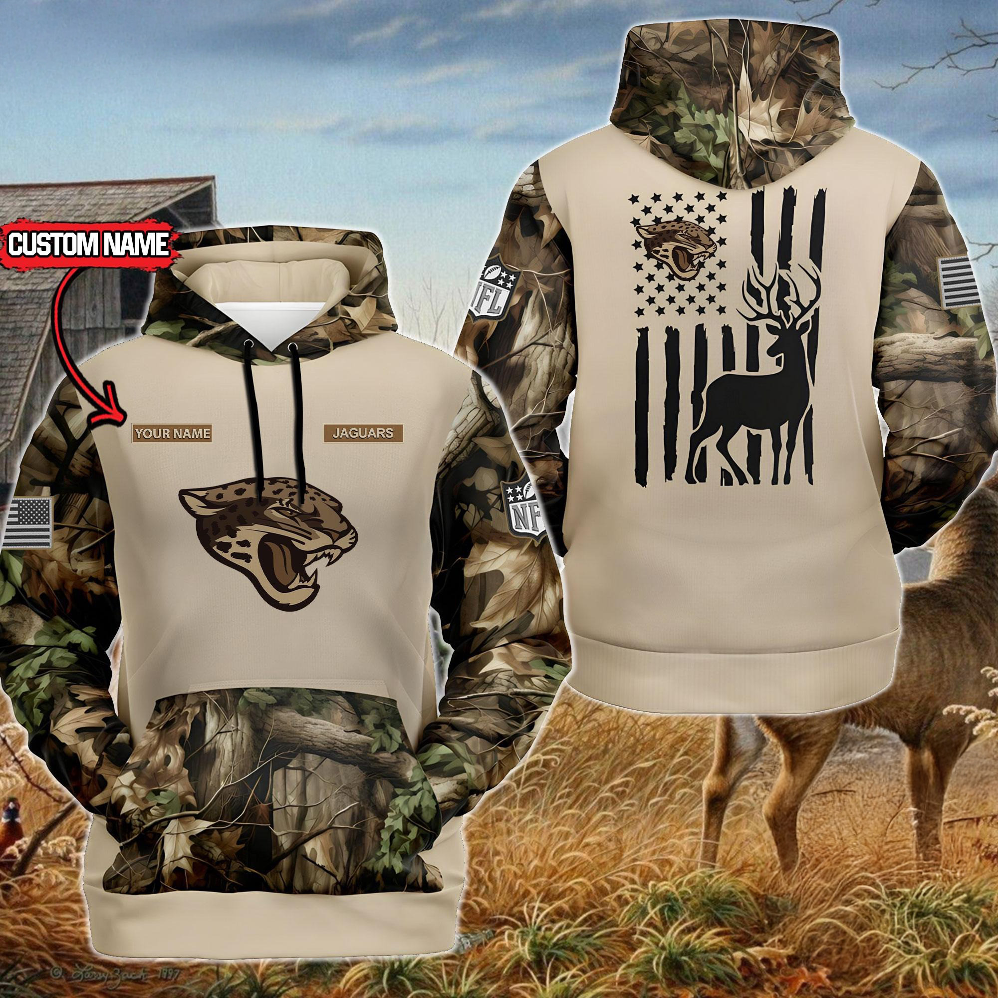 Custom NFL Jacksonville Jaguars Special Deer Hunting Hoodie Football Fan Gift Ideas