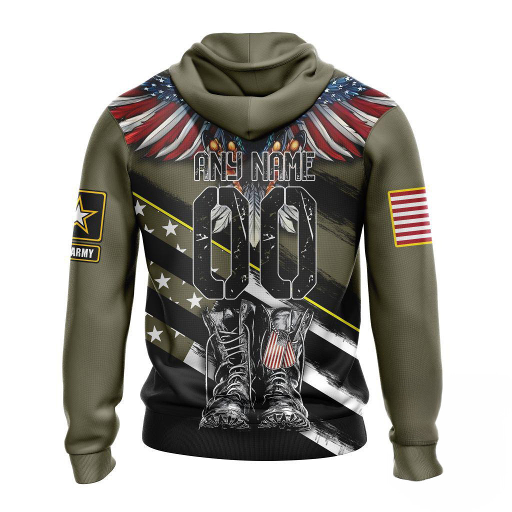 Custom NHL Boston Bruins Special Hockey Honor Veterans And Their Families Hoodie Fan Gifts