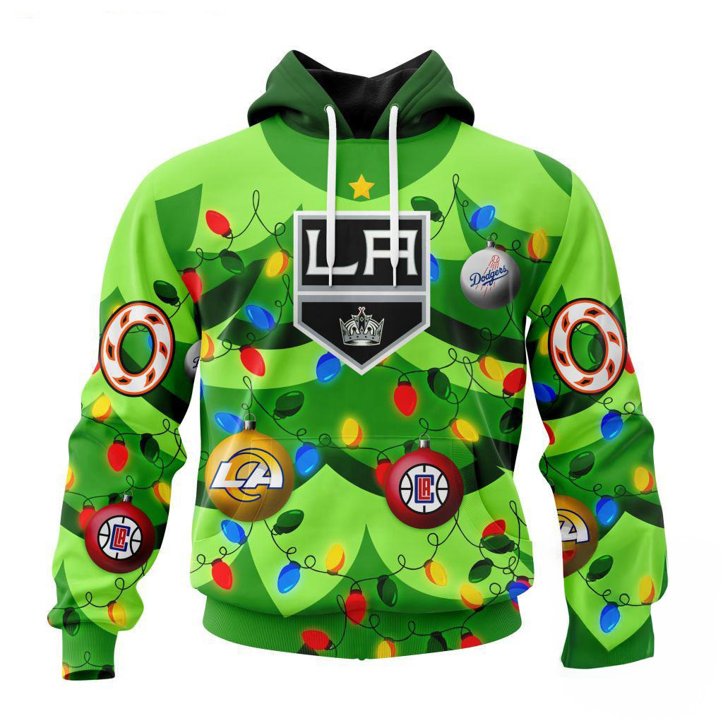 Custom NHL Los Angeles Kings Specialized Christmas Tree Color And Citys Sports Teams Hoodie