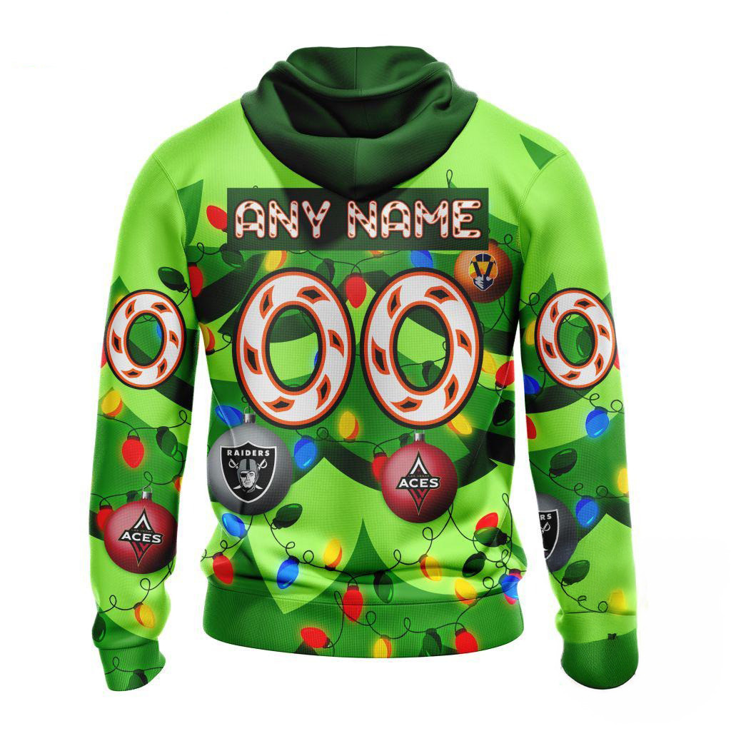 Custom NHL Vegas Golden Knights Specialized Christmas Tree Color And Citys Sports Teams Hoodie