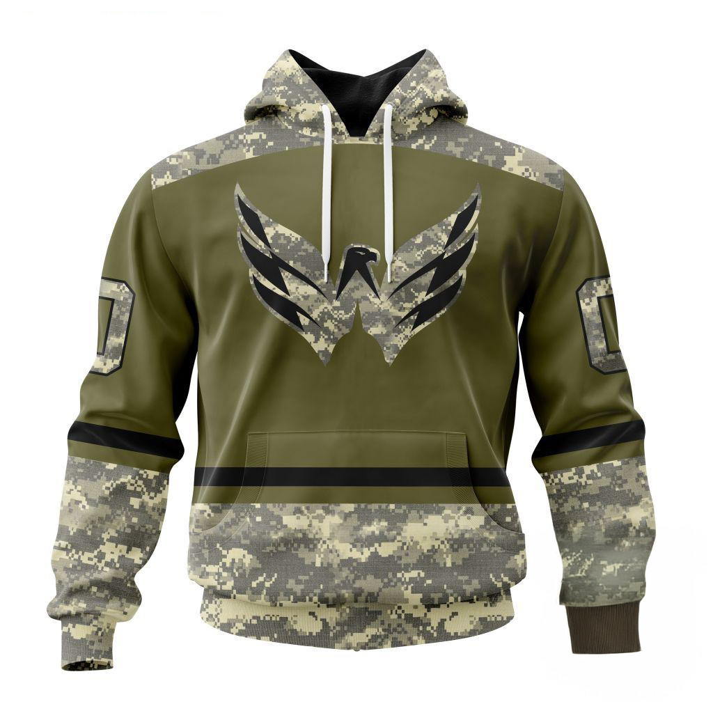 Custom NHL Washington Capitals Special Veterans Military Appreciation Hoodie Gift For Mens