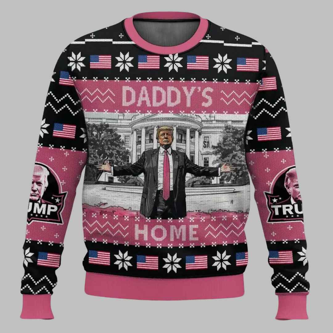 Daddys Home Trump Christmas Ugly Christmas Sweater