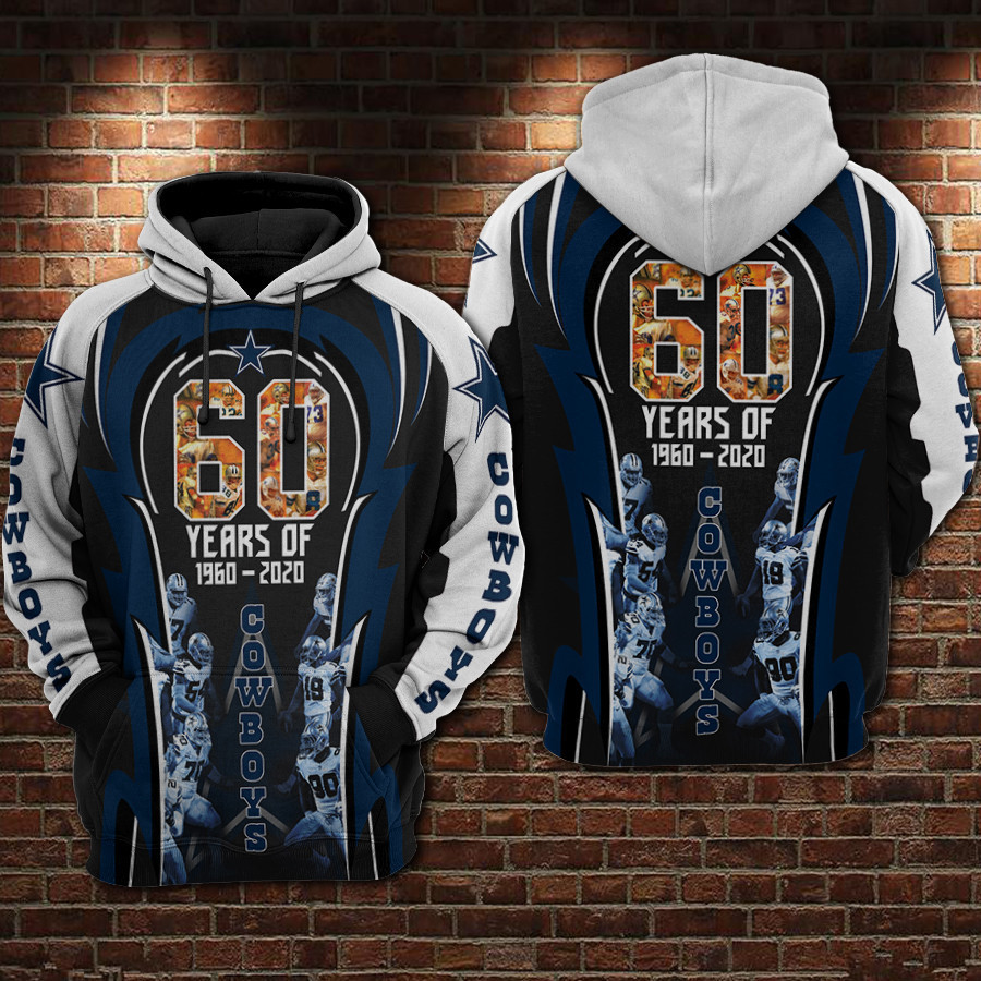 Dallas Cowboys 60 Years Hoodie Zip Hoodie Version 1342