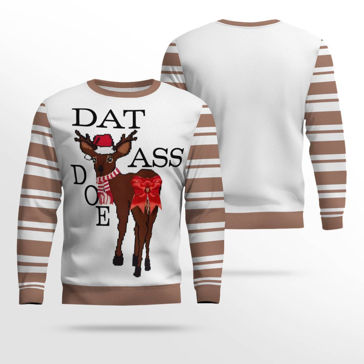 Dat Ass Doe Ugly Christmas Sweater Mocha Mousse