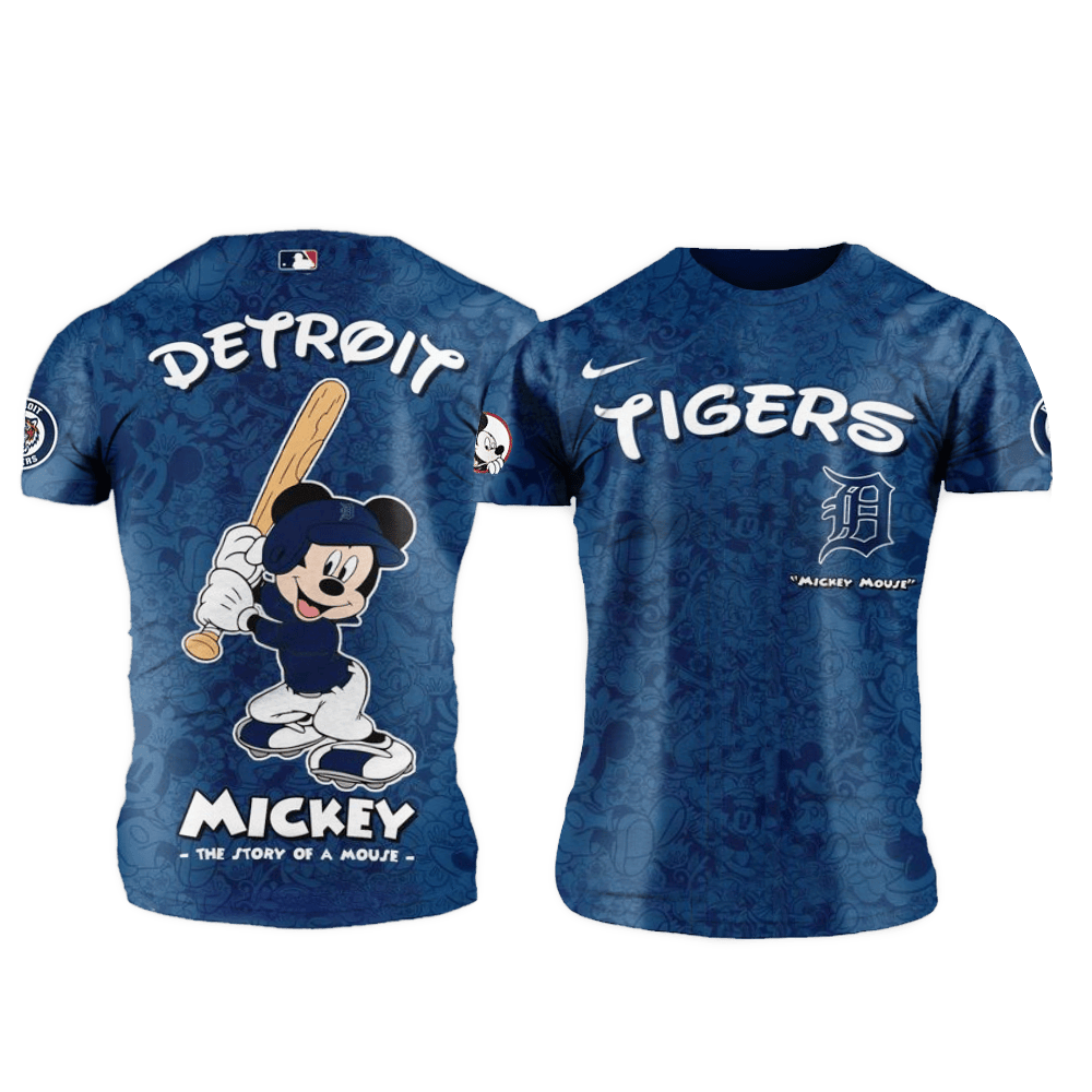 Detroit Tigers MLB x Mickey Night Game Shirt Detroit Tigers Merch Dad Gifts For Fathers Day 2025