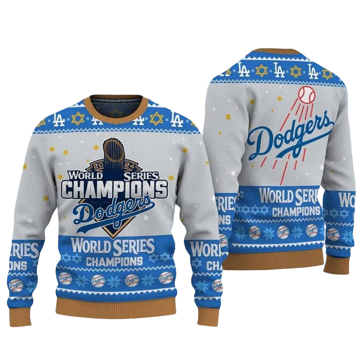 Dodgers World Series Champions Ugly Christmas Sweater