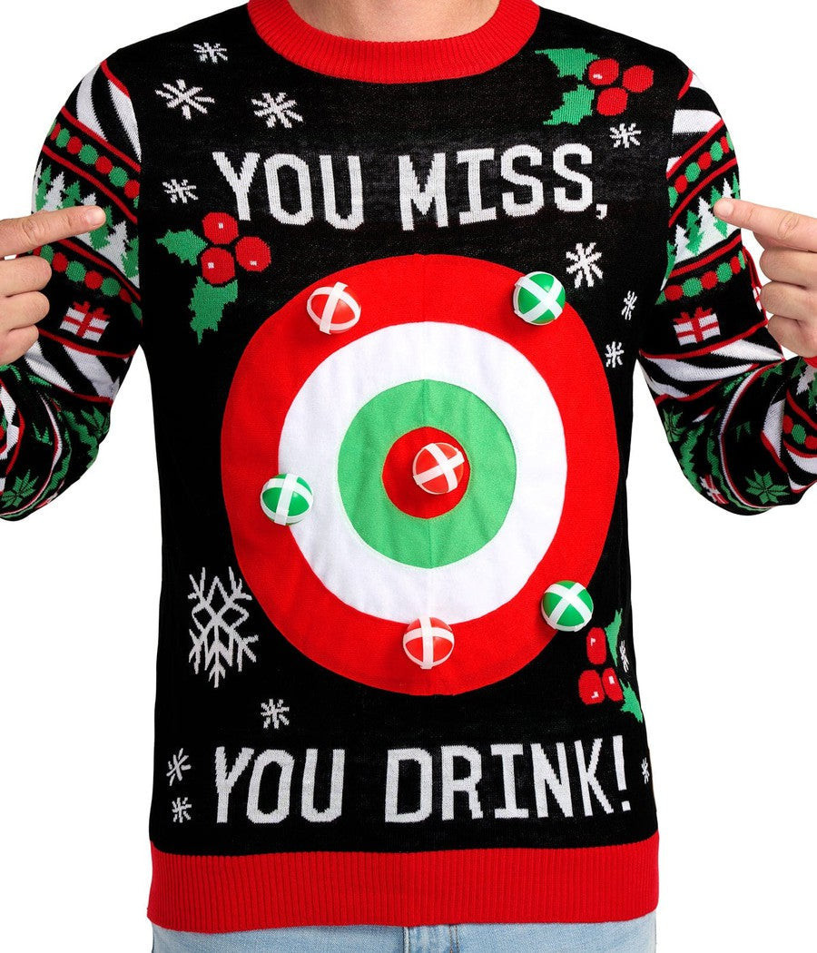 Drinking Game You Miss You Drink Ugly Christmas Sweater