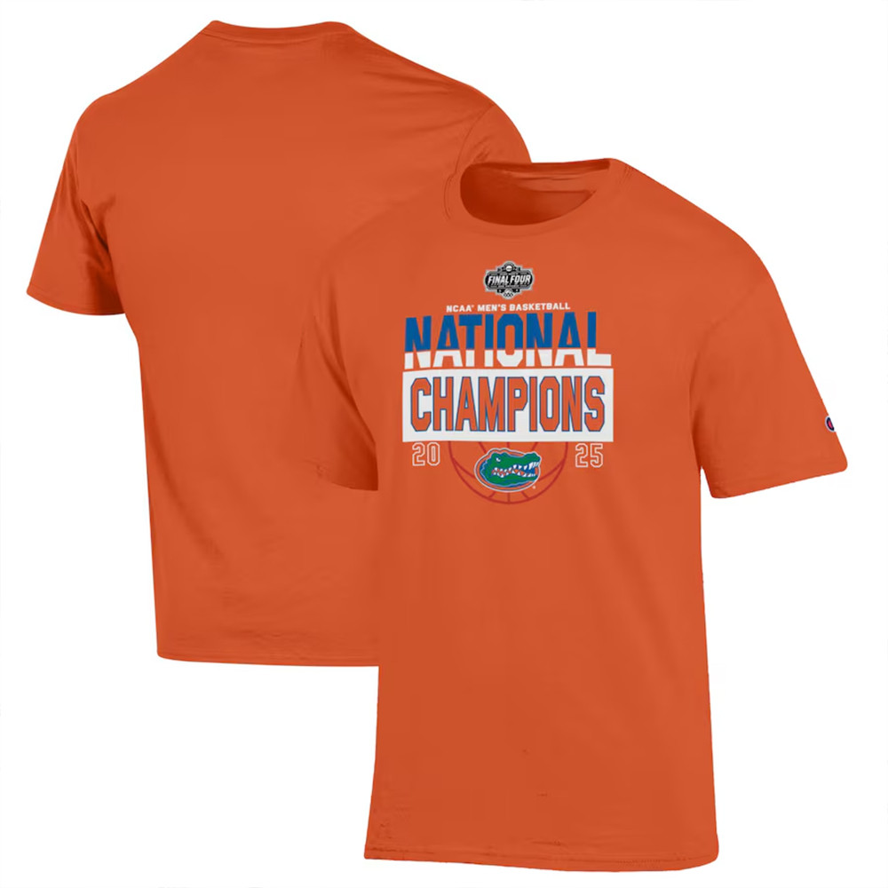 Florida Gators Champion 2025 NCAA Mens Basketball National Champions Orange T-Shirt
