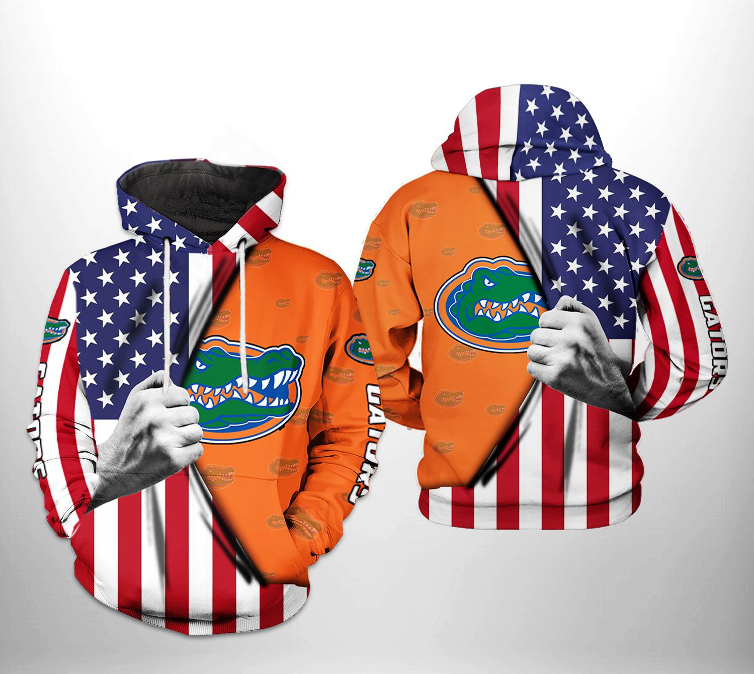Florida Gators NCAA US FLag Hoodie Zip Hoodie Version 1947