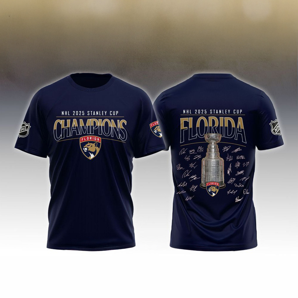 Florida Panthers NHL 2025 Stanley Cup Champions T-Shirt Florida Panthers Merch Gift For Fans
