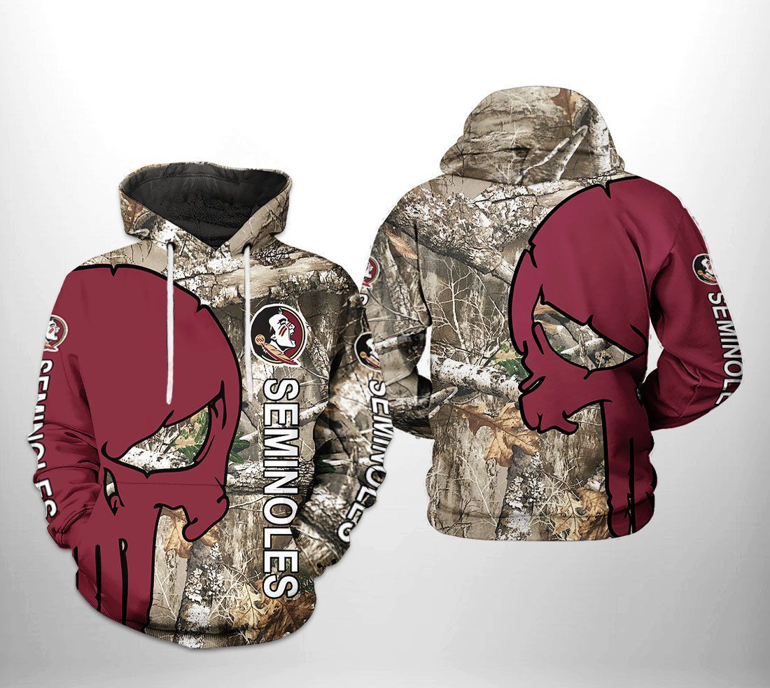Florida State Seminoles NCAA Camo Veteran Hunting Hoodie Zip Hoodie