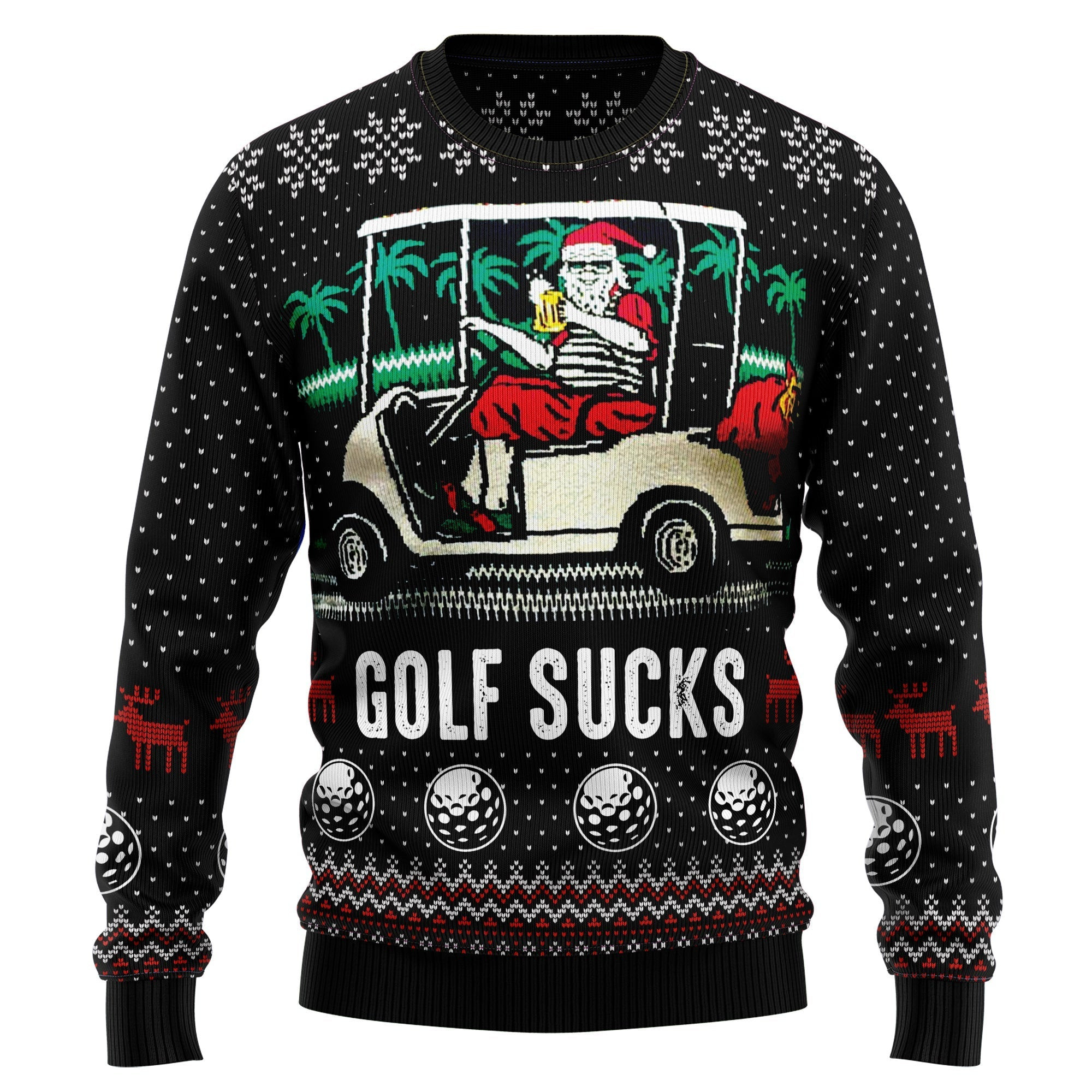 Funny Santa Golf Sucks Ugly Christmas Sweater