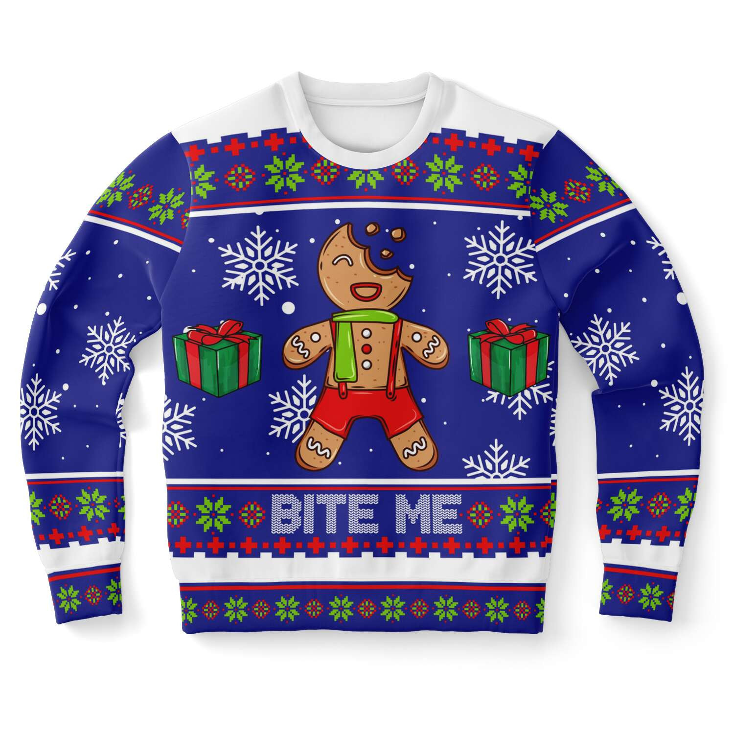 Gingerbread Bite me Ugly Christmas Sweater