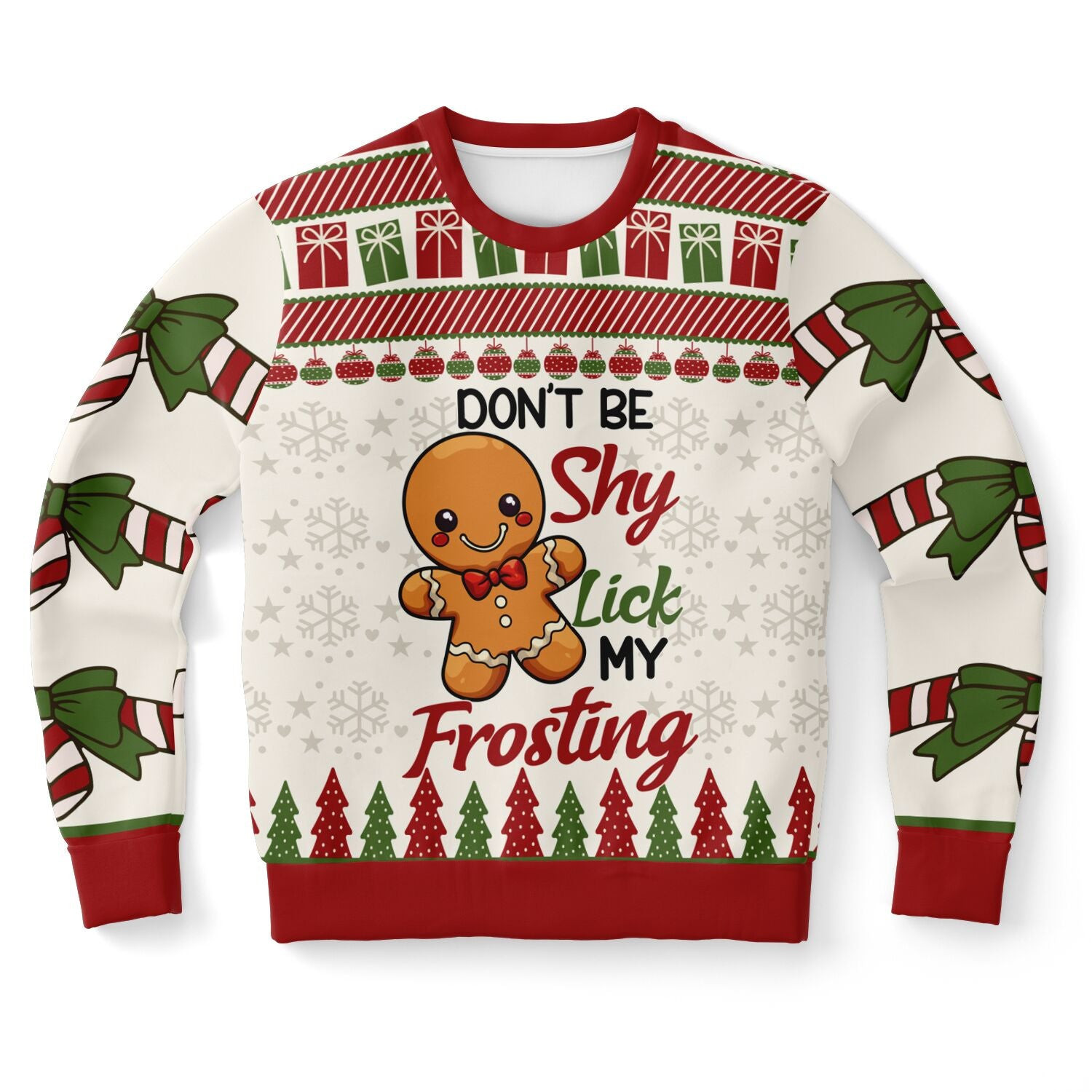 Gingerbread Dont Be Shy, Lick My Frosting Ugly Christmas Sweater