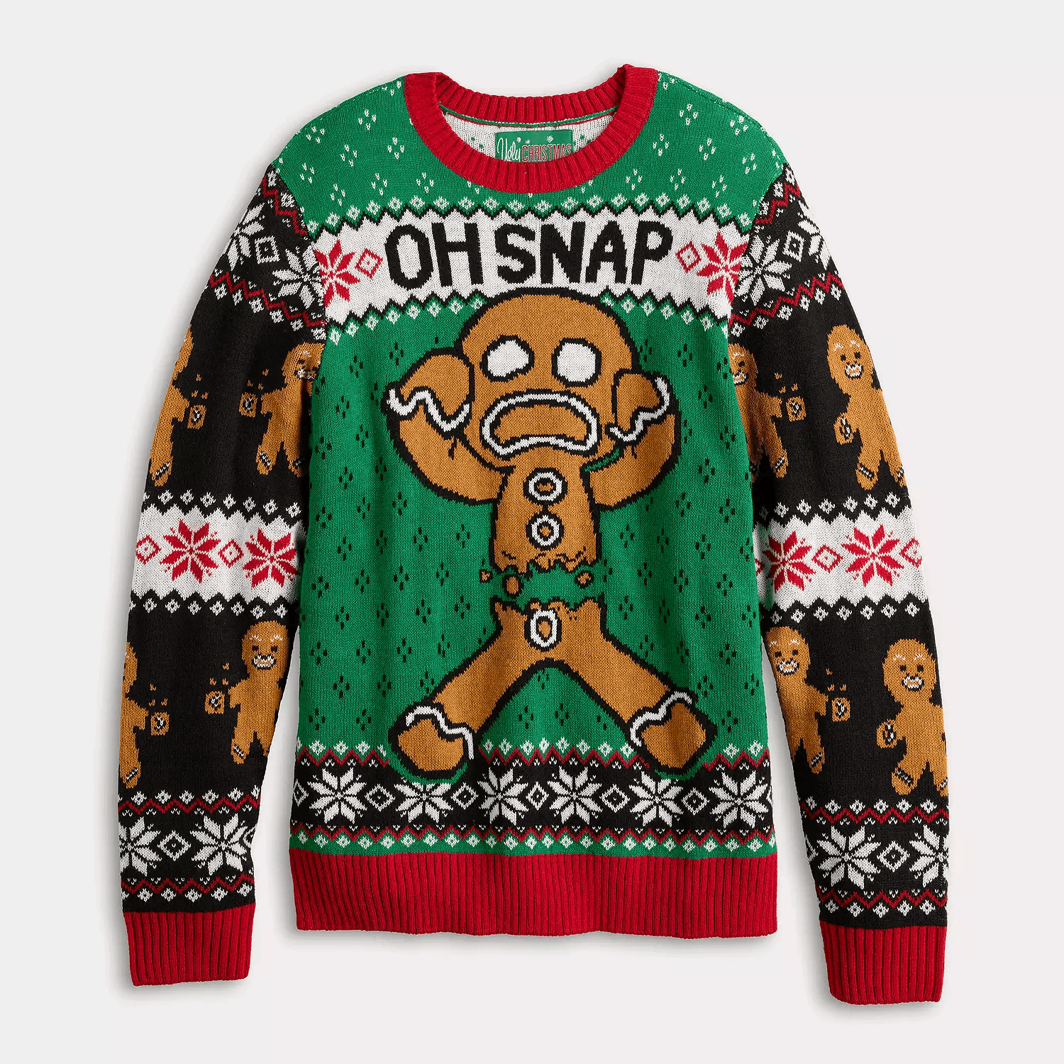 Gingerbread Oh Snap Ugly Christmas Sweater