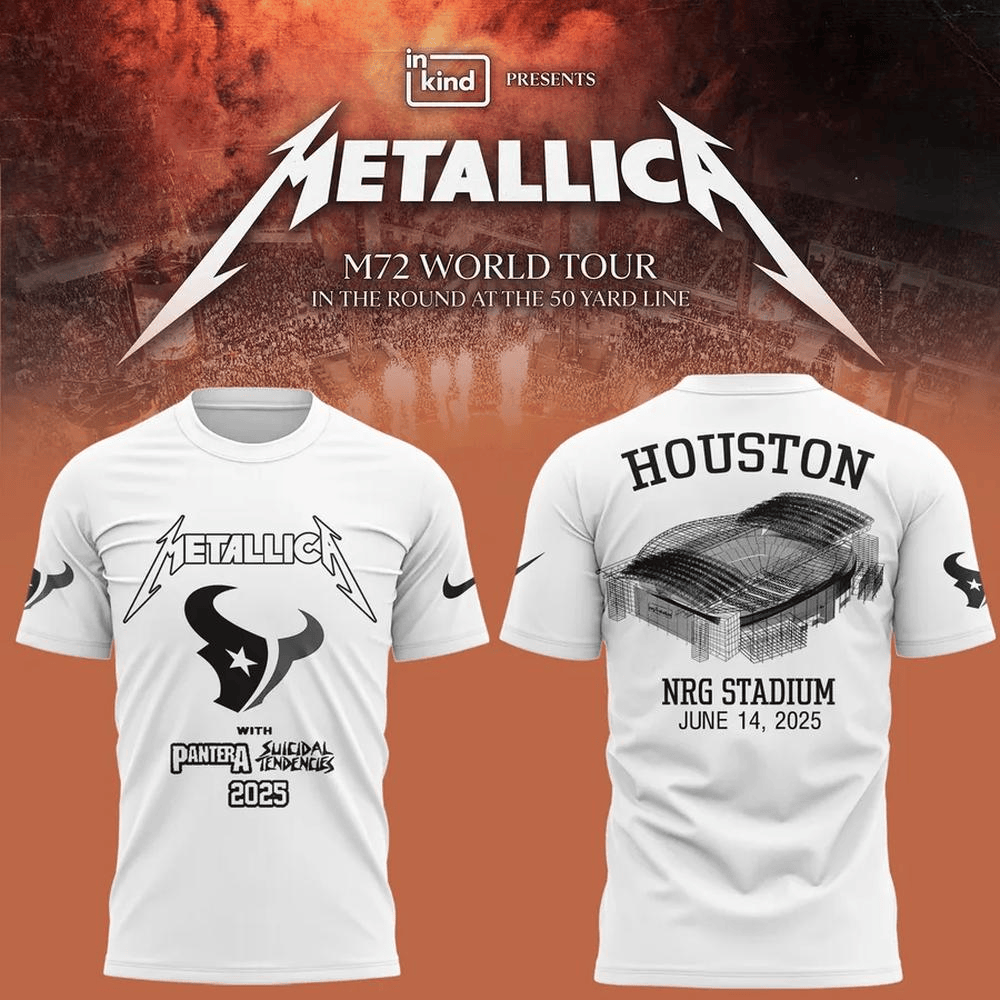 Houston Texans x Metallica Tour 2025 Limited Edition T-Shirt Metallica Houston Texans Merch