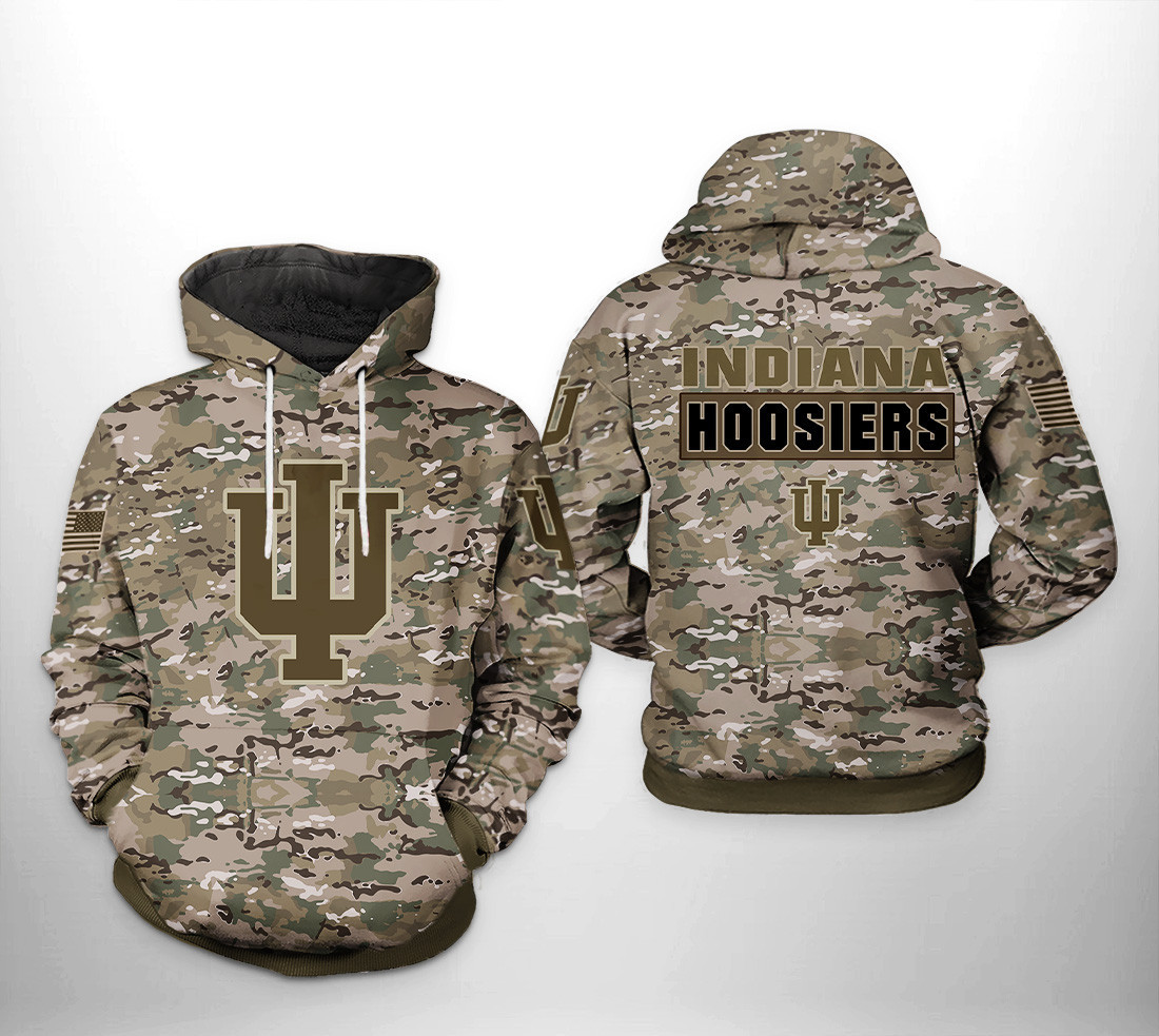 Indiana Hoosiers NCAA Camo Veteran Hoodie Zip Hoodie
