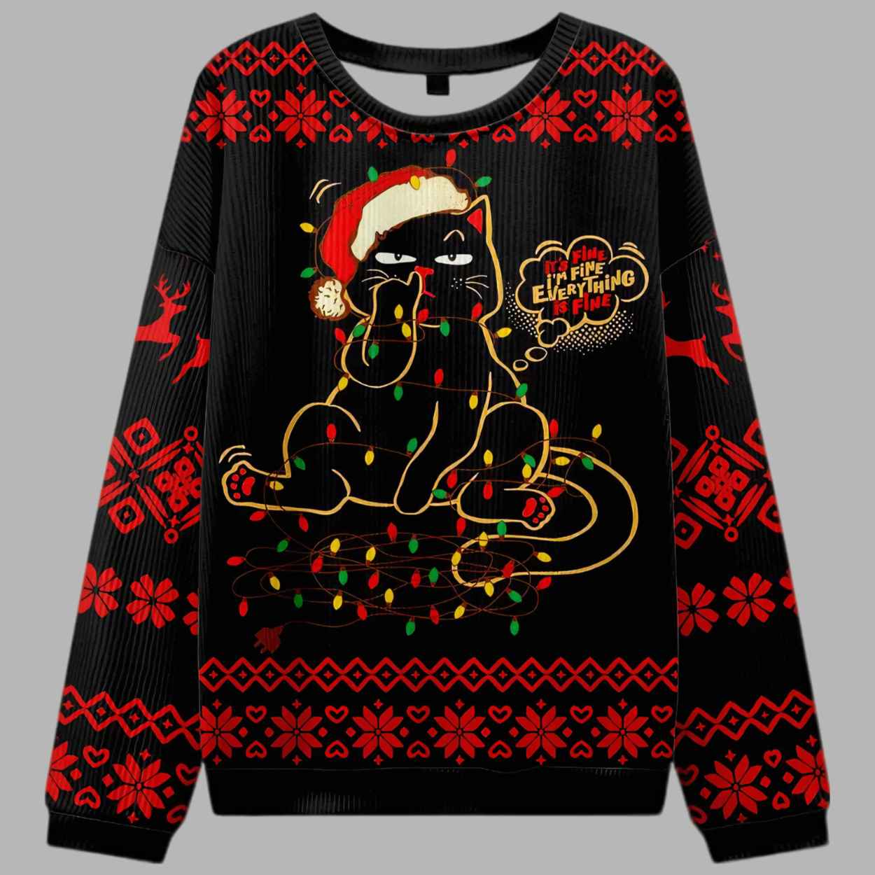 Its Fine Im Fine Everything Is Fine Ugly Christmas Sweater