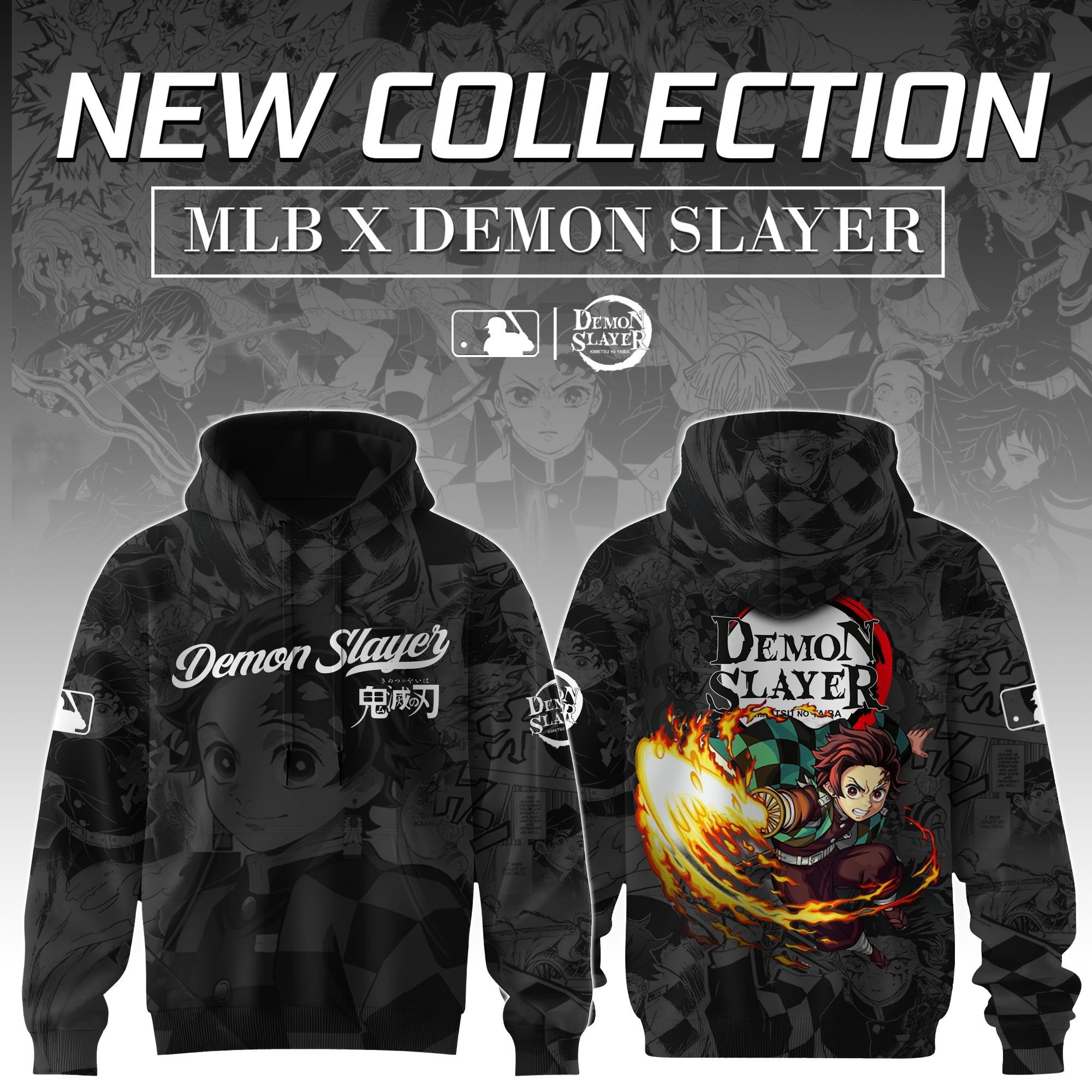 Kamado Tanjirou Demon Slayer x MLB Baseball Hoodie Editions Gamer Merch