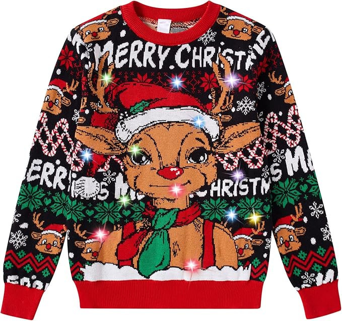 Kid Reindeer Merry Christmas Ugly Christmas Sweater