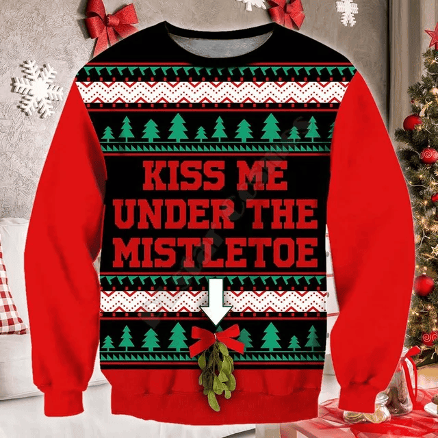Kiss Me Under The Mistletoe Ugly Christmas Sweater