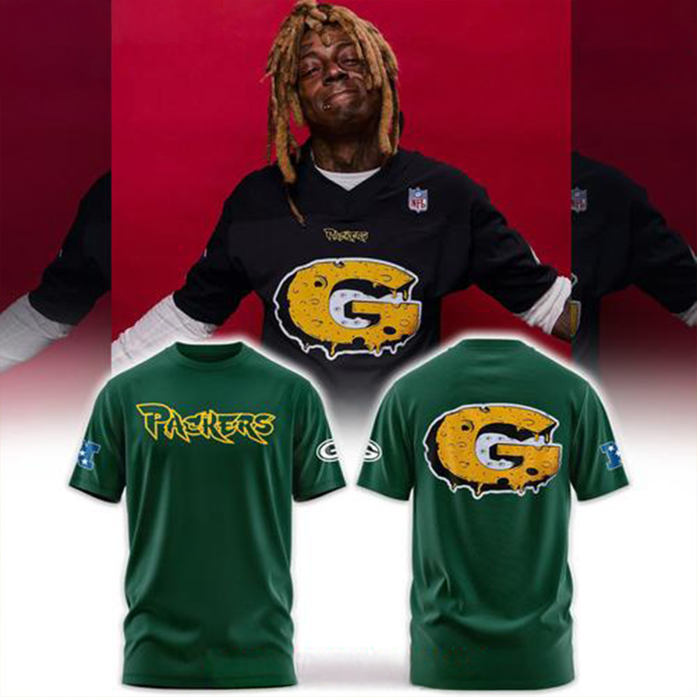 Lil Wayne x Mitchell And Ness x Packers Official Green NFL Shirt Gifts For Football Fan