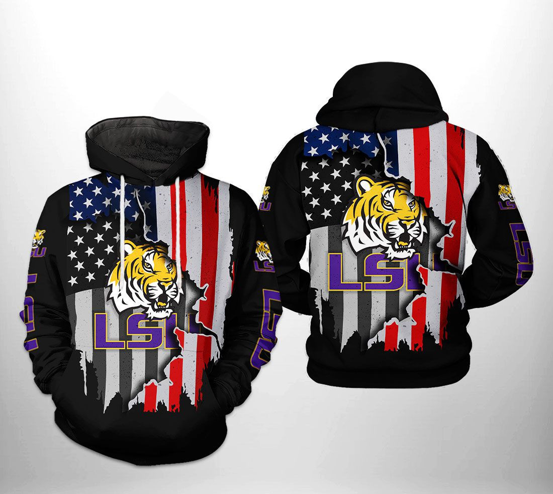 LSU Tigers NCAA US Flag Hoodie Zip Hoodie Version 490