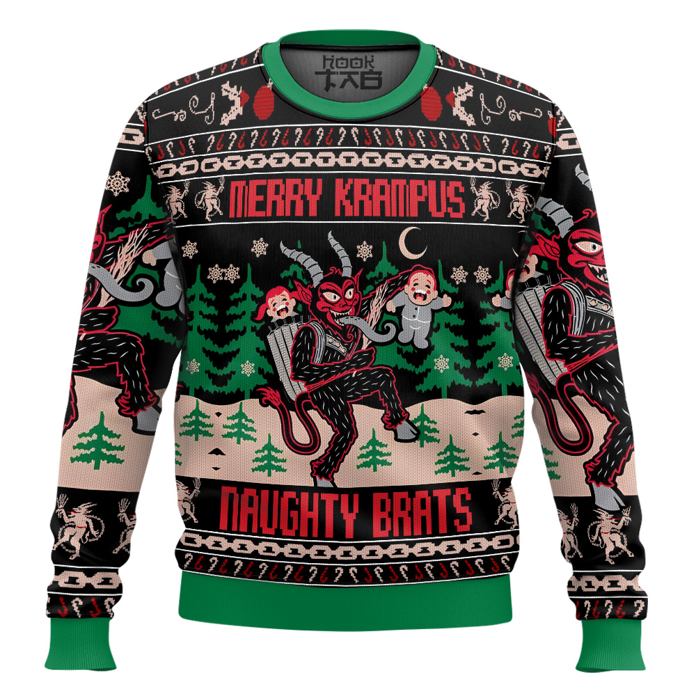 Merry Krampus Naughty Brats Christmas Ugly Sweater