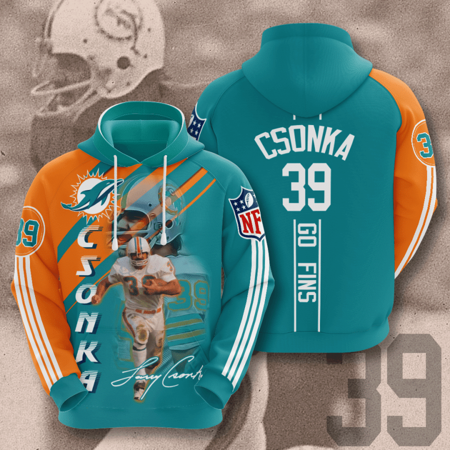 Miami Dolphins 39 Csonka NFL Football Team Hoodie