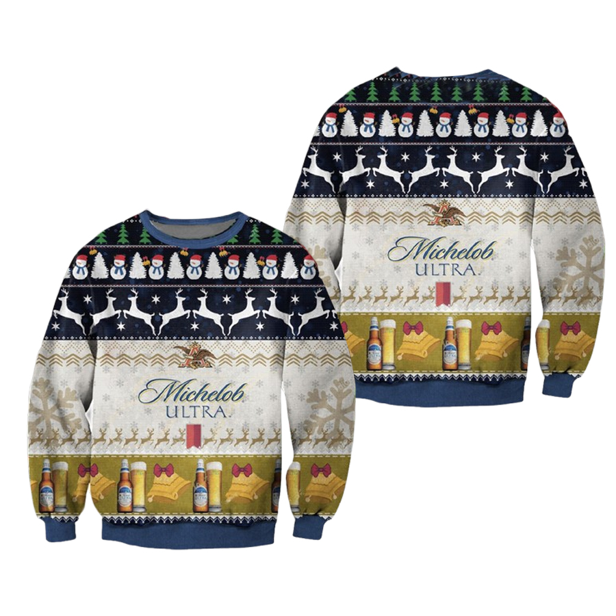Michelob Ultra Beer Ugly Christmas Sweater