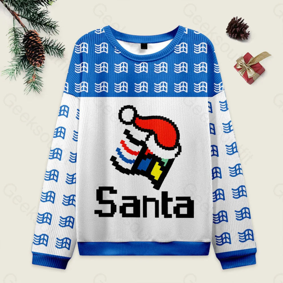Micro Santa Windows 98 Ugly Christmas Sweater