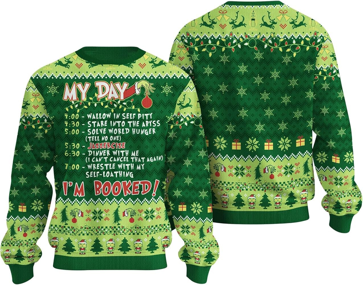 My Day Im Booked Ugly Sweater Christmas