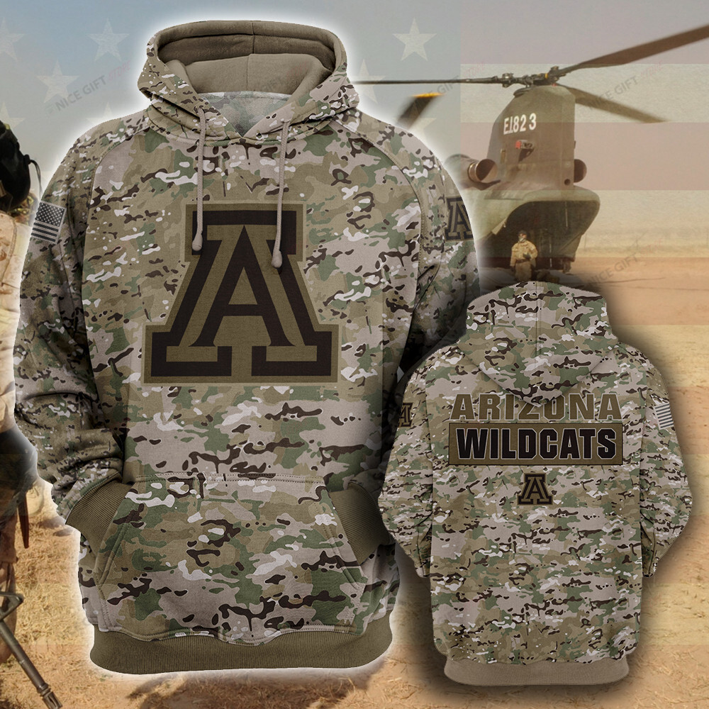 NCAA Arizona Wildcats Camouflage 3D Hoodie MTD2T2